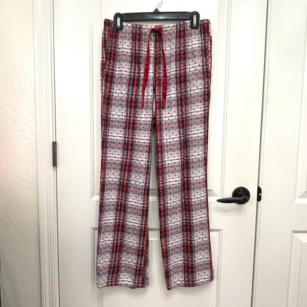 Victoria's Secret Pajama Lounge Pants Lightweight Flannel Plaid Swiss Dot XS